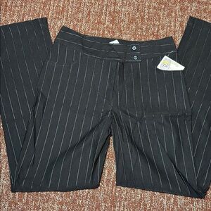 NWT black p.k. Maks pinstripe trousers slimming made in USA women’s 8 pants